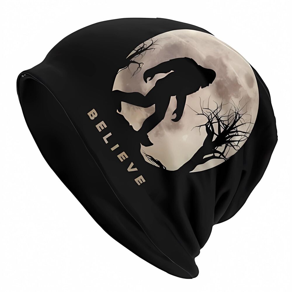 2502 Funny Bigfoot Sasquatch Full Moon Slouchy Beanie & , Hip-Hop Soft